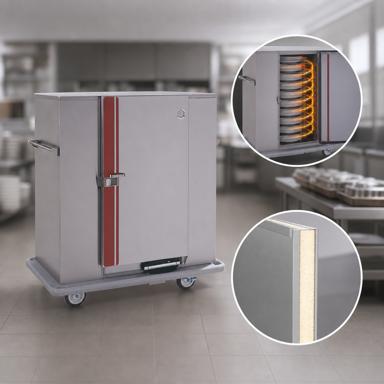 Product image #4 for Classic Carter Mobile Insulated Electric Banquet Holding Cabinet, Single Door, 120 Covered Plates