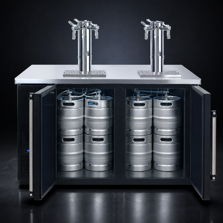 Product image #4 for Pro-Line E-Series Dual Temperature Wine Cooler Dispenser, Two-Section, Self-Contained, 8 1/6-Barrel Keg Capacity