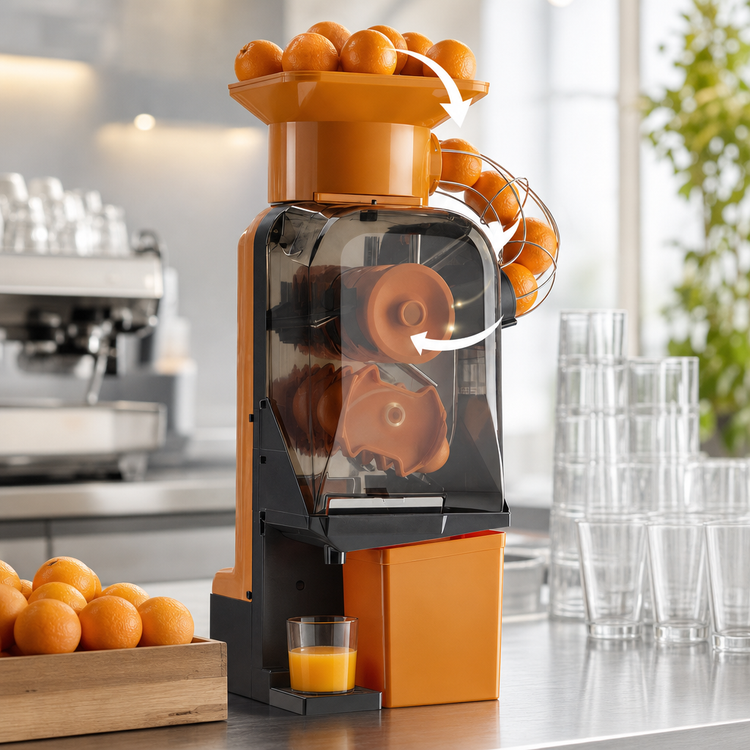 Product image #4 for Zumoval Trento MiniMatic Compact Countertop Automatic Citrus Juicer, 115V