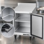 Thumbnail image #4 for Beverage Air WTR24AHC-FIP 24-Inch 5.16 Cu. Ft. One-Section Stainless Steel Worktop Refrigerator with Solid Door and Backsplash