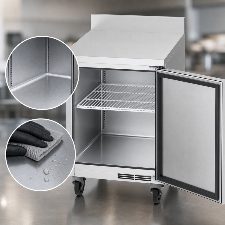 Product image #4 for Beverage-Air WTR24AHC-FIP 24-Inch One-Section Worktop Refrigerator with Solid Door and Foamed-In-Place Backsplash