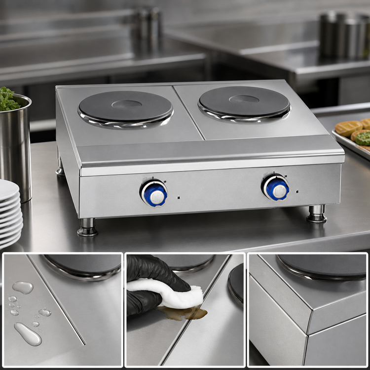 Product image #4 for Imperial 12-Inch Electric Countertop Hot Plate with Solid Top and 2 Round Plate Elements