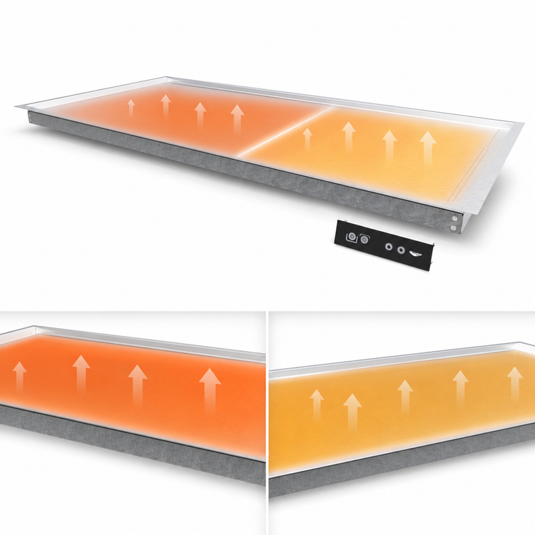 Product image #4 for Vollrath 50-Inch Drop-In Recessed Heated Shelf with Dual Warming Zones, Stainless Steel, 120V