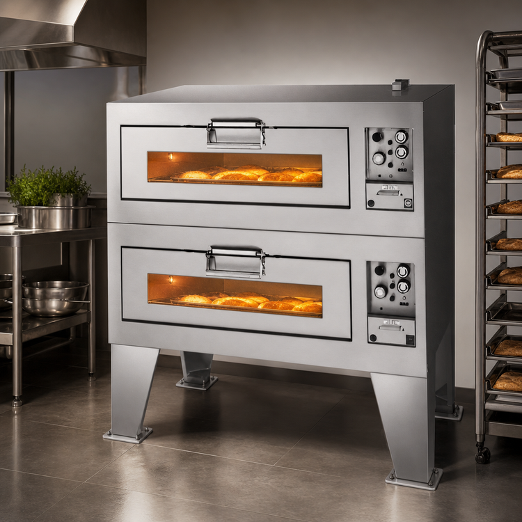 Product image #4 for Lang® Marine Double Deck-Type Electric Bake Oven, 38 x 30 x 8 Inch Sections, 12 kW, 16 Inch Bolt-Down Legs