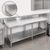 Thumbnail image #4 for Sapphire 84 Inch x 24 Inch 16-Gauge Stainless Steel Work Table with 5 Inch Backsplash and Adjustable Undershelf