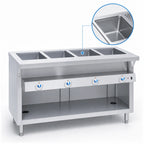 Thumbnail image #4 for Duke Manufacturing Thurmaduke E-4-DLPG Electric 4-Well Full-Size Steamtable with Open Storage Base and Stainless Steel Top