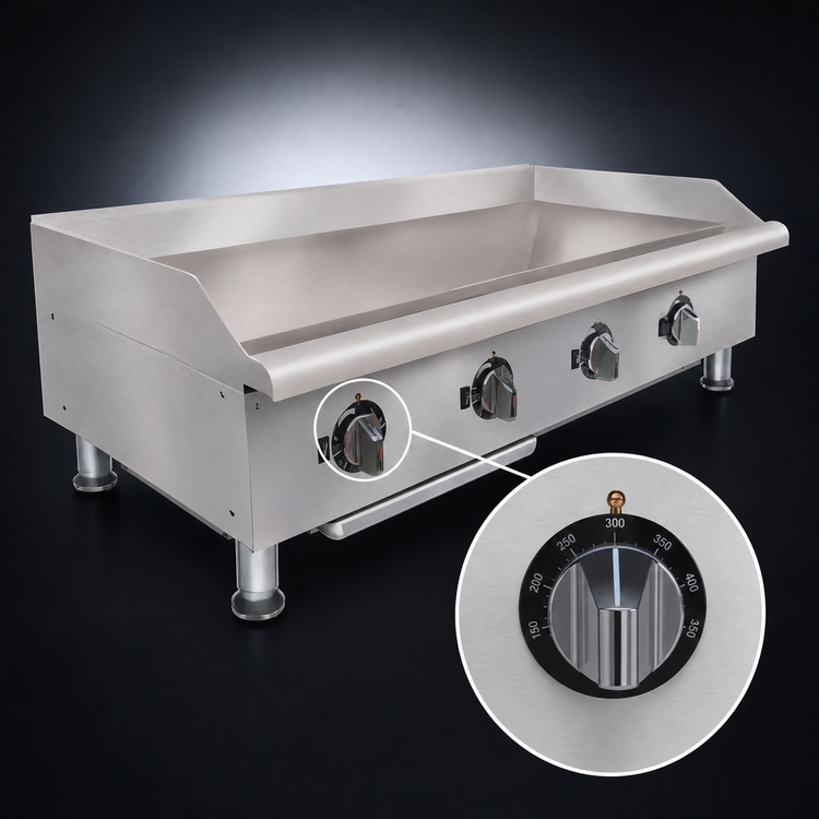 Product image #4 for APW Wyott Workline 48-Inch Electric Countertop Griddle with Thermostatic Controls