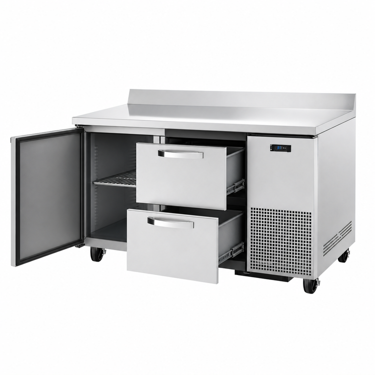 Product image #4 for True SPEC Series Two-Section Deep Work Top Refrigerator with 1 Door and 2 Drawers, Stainless Steel, 67-1/4 Inch Wide