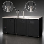 Thumbnail image #4 for Everest Refrigeration EBD4 Three-Section Direct Draw Keg Refrigerator, 4 Half-Barrel Kegs, 2 Towers, 4 Faucets, Black Vinyl