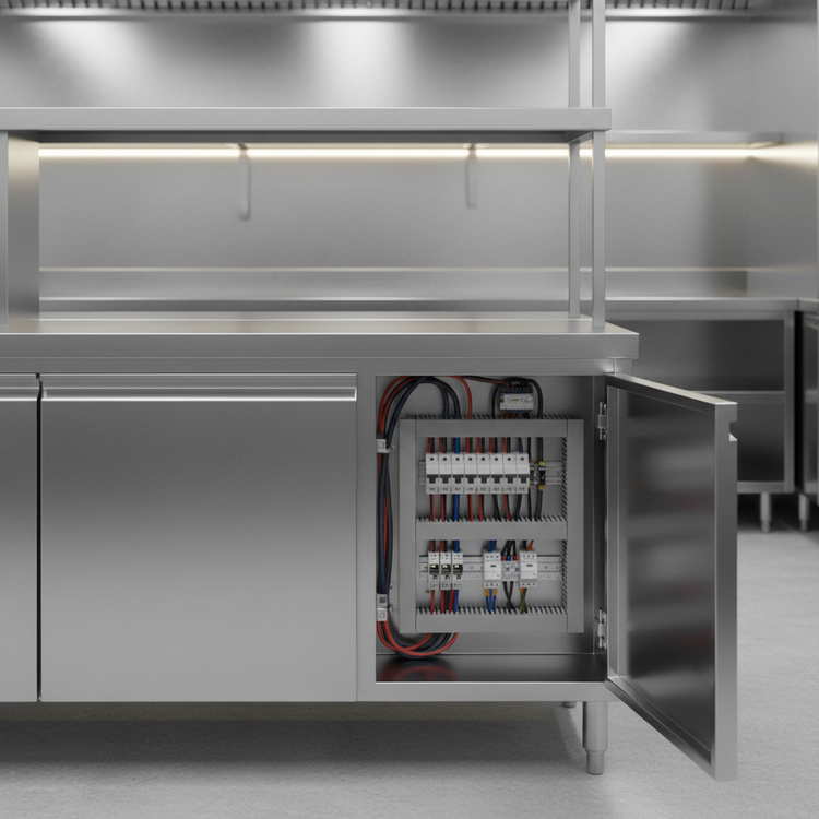 Product image #3 for Randell RCRBP-88.5 Modular Chef Service Counter Right Section with Breaker Panel, 88.5" Wide