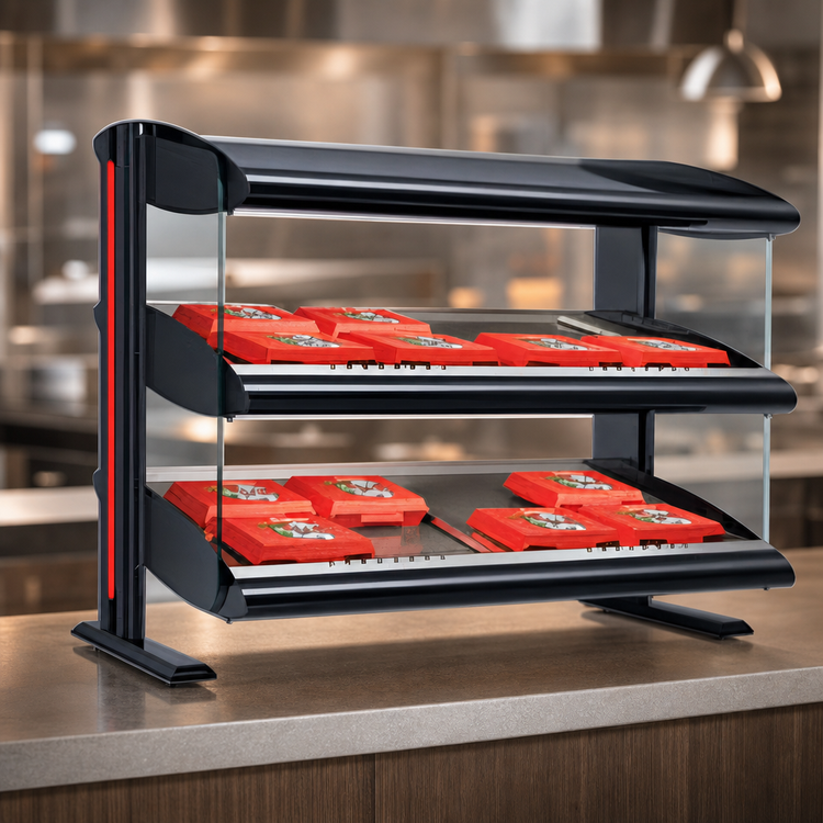 Product image #4 for Hatco Spot On Slant Dual Shelf Countertop Heated Zone Merchandiser Warmer, 58-Inch Wide