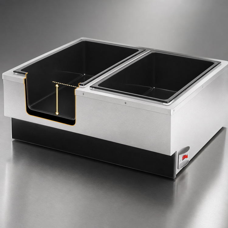 Product image #4 for Vollrath Cayenne® Dual Countertop Wet Food Warmer, 2 Full-Size Pan Capacity