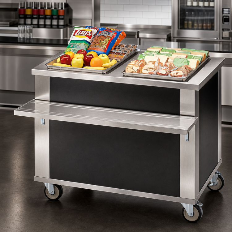 Product image #4 for DineXpress DXP5CU 74-Inch Mobile Beverage Counter with Drain Trough