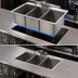Thumbnail image #4 for 32 Inch Drop-In 3-Compartment Bar Sink with Deck Mount Faucet and Basket Drain