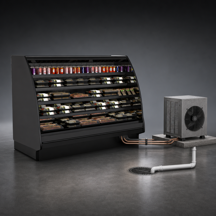 Product image #4 for Structural Concepts Fusion® Curved Refrigerated Self-Service Case, 148-1/2"W x 43"D x 59-5/8"H, Remote DX