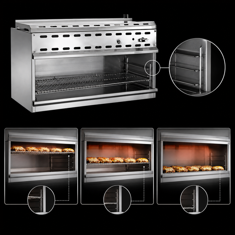 Product image #4 for Wolf WICM60 60-Inch Wall-Mounted Gas Infrared Cheesemelter with 3-Position Rack