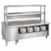 Thumbnail image #4 for Randell Modular Chef Service Counter Center Section, 97-1/2 Inch Wide, Stainless Steel, with Plate Storage Cabinet and Double Overshelf