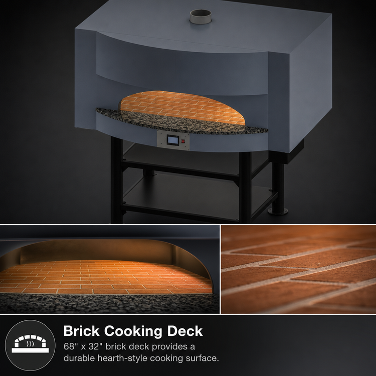 Product image #4 for Marra Forni MS68-32G Square Gas-Fired Pizza Oven with 68" x 32" Brick Deck and Stand