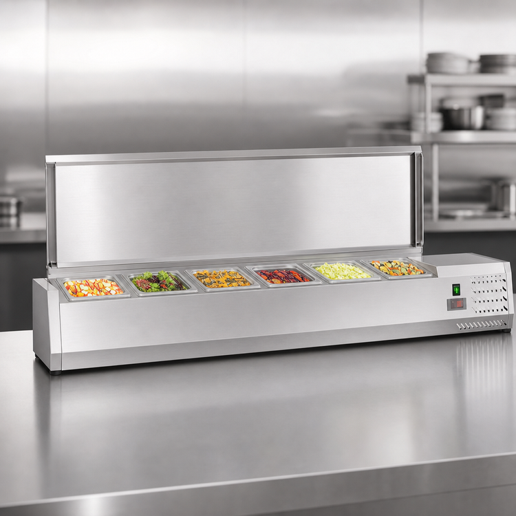 Product image #4 for KoolMore 59-Inch Refrigerated Countertop Prep Unit with 6 x 1/3 Pan Capacity