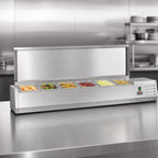 Thumbnail image #4 for Koolmore SCDC-6P-SSL 59-Inch Stainless Steel Refrigerated Countertop Prep Unit, 6 x 1/3 Pan Capacity, Digital Controls, Self-Contained
