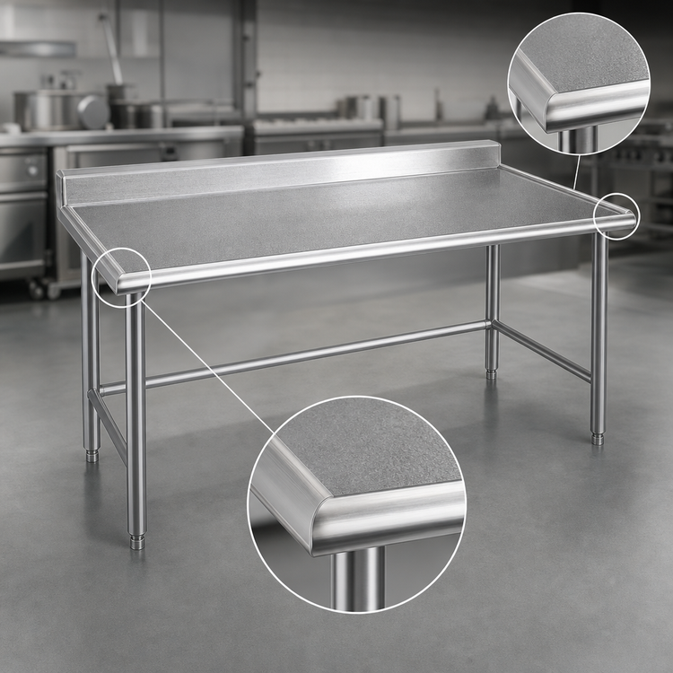 Product image #4 for Spec-Master Marine Series Stainless Steel Work Table with 4-1/2-Inch Backsplash, 144 x 36 Inches