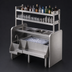 Thumbnail image #4 for Top Shelf Pass-Thru Underbar Ice Bin/Cocktail Station with Dual Sinks, 10-Circuit Cold Plate, and Overshelves - 54 Inch