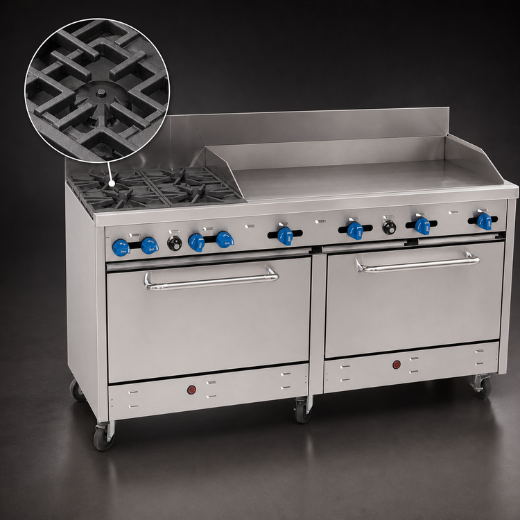 Product image #4 for Comstock-Castle 72-Inch Gas Range with 2 Star Burners, 60-Inch Griddle, and 2 Ovens