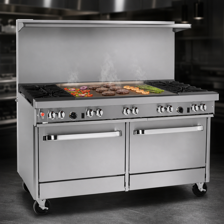 Product image #4 for Southbend Ultimate 60-Inch Gas Restaurant Range with 2 Open Burners, 48-Inch Griddle, and 2 Standard Ovens