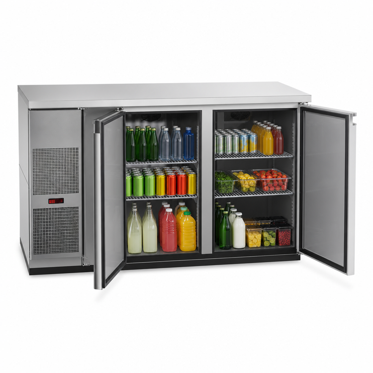 Product image #4 for Pro-Line E-Series 69-1/2-Inch Wide Two-Section Self-Contained Refrigerated Back Bar Cabinet