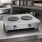 Thumbnail image #4 for Imperial (Middleby) IHPA-2-24-E 24-Inch Electric Countertop Hot Plate with 2 Round Plate Elements, Solid Top and Infinite Controls