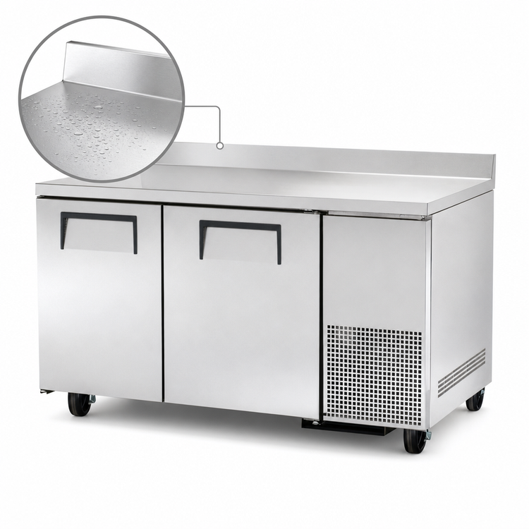 Product image #4 for True 60.25-Inch Two-Section Deep Worktop Refrigerator with Stainless Steel Top and Rear Splash