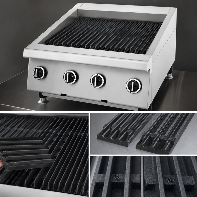 Product image #4 for Signature 60-Inch Countertop Gas Radiant Charbroiler with Adjustable Cast Iron Grates