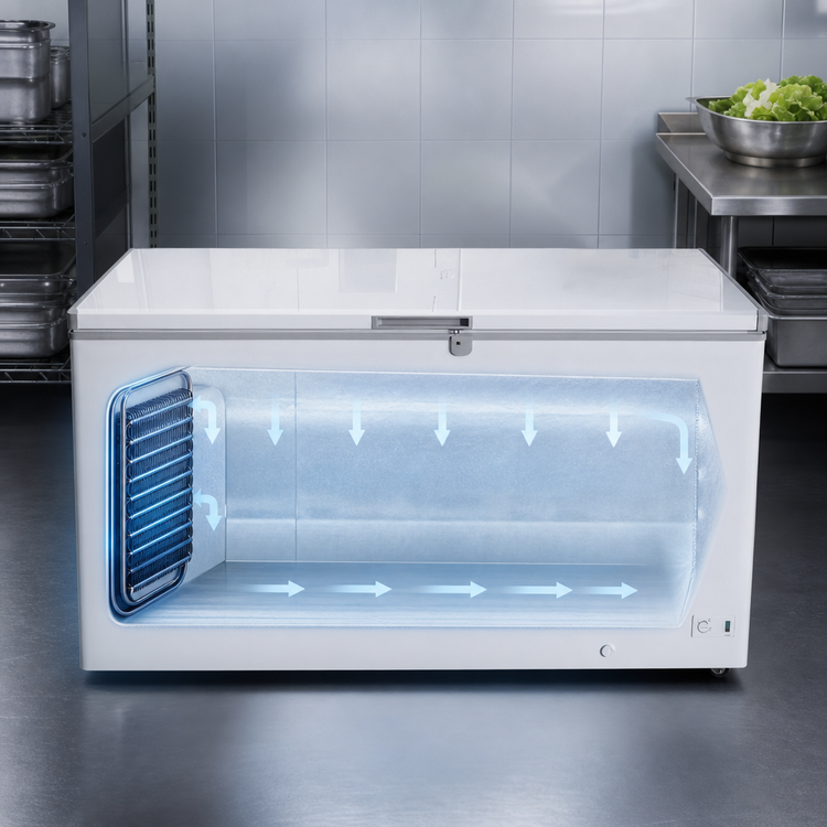 Product image #4 for Excellence Commercial Products BD-11 10.7 Cu. Ft. Commercial Chest Freezer with Solid Hinged Locking Lid