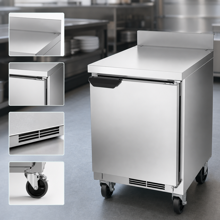 Product image #5 for Beverage-Air WTR20HC Shallow Depth Solid Door Worktop Refrigerator, 20 Inch, 1 Section