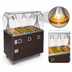 Thumbnail image #4 for Vollrath 2-Series Affordable Portable 3-Well Mobile Hot Food Station with Buffet Breath Guard and Lights, Walnut Woodgrain, 120V