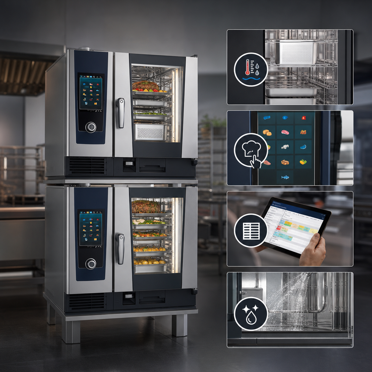 Product image #4 for RATIONAL iCombi Pro Combi-Duo Double-Stack Combi Oven, 6-Half Size + 6-Half Size, Natural Gas, 208/240V, 1-Phase