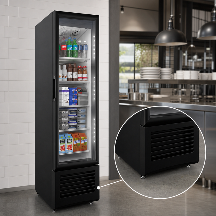 Product image #4 for Elite Series One-Section Reach-In Glass Door Merchandiser Refrigerator, 7.7 Cu. Ft., Black