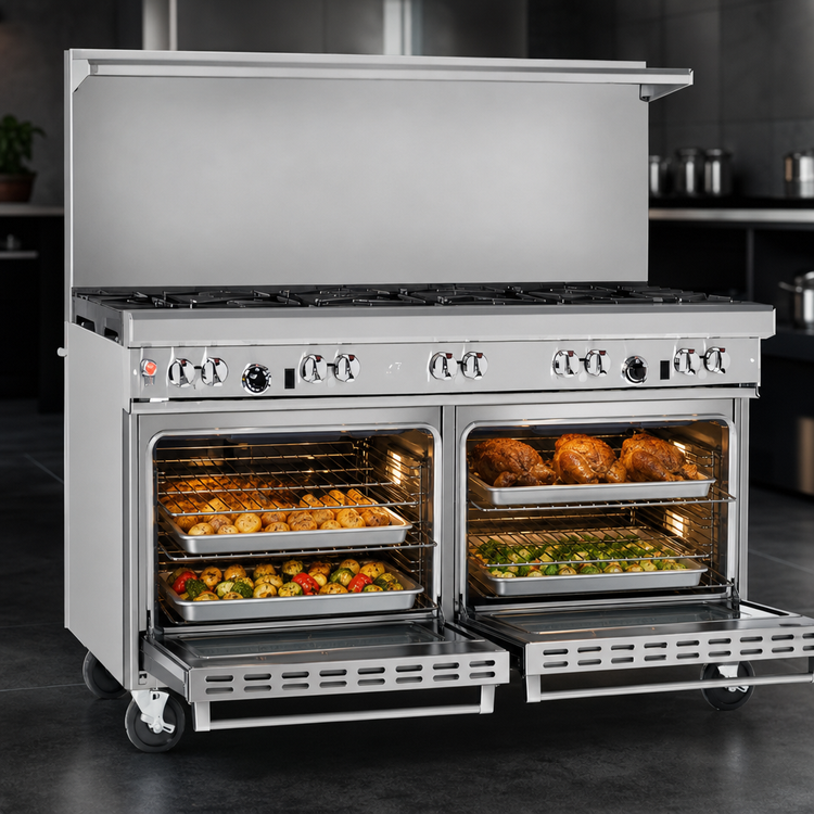 Product image #4 for Southbend Ultimate 60-Inch Gas Restaurant Range with 8 Open Burners and 2 Convection Ovens