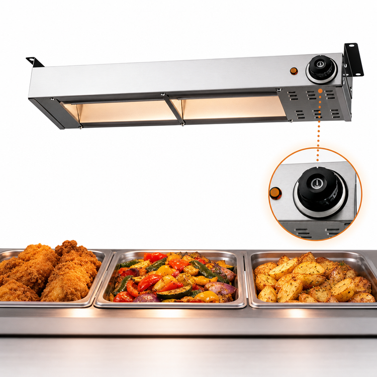 Product image #4 for Omcan 24-Inch Unlighted Stainless Steel Strip Heat Lamp Food Warmer, Electric, 120V