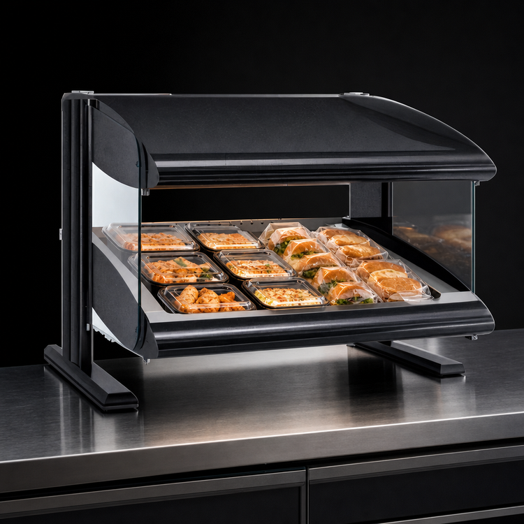 Product image #4 for Hatco Spot On 58-Inch Slant Countertop Heated Zone Merchandiser Warmer, Single Shelf, 6 Zones