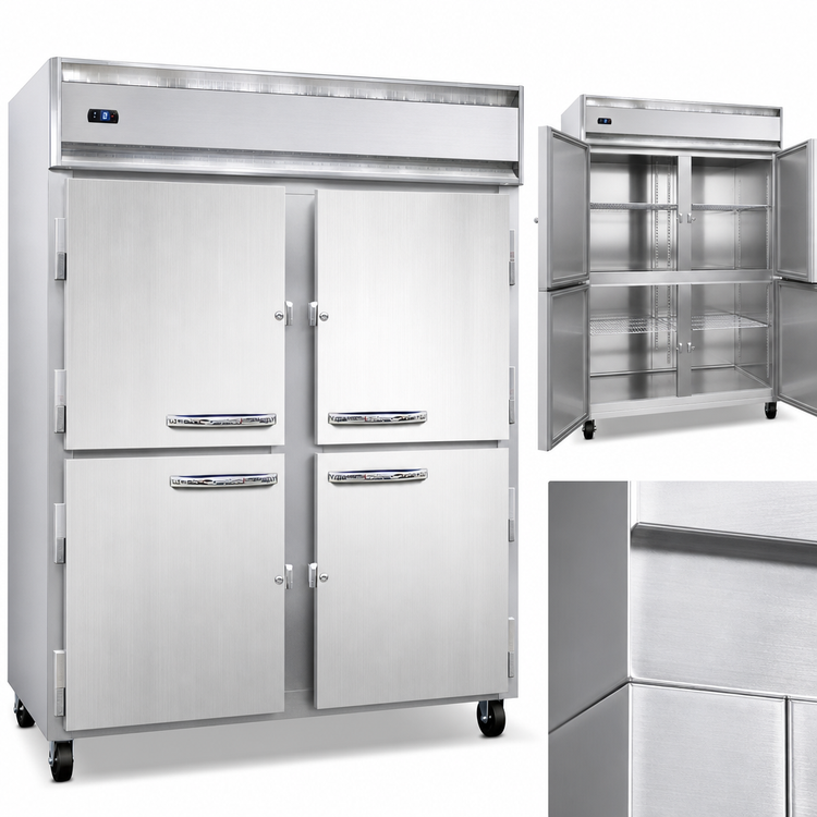 Product image #4 for Continental Refrigerator 2FESNSSHD Extra-Wide Two-Section Shallow Depth Reach-In Freezer with Half-Height Solid Doors