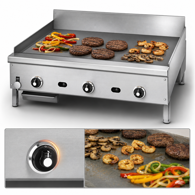 Product image #4 for Jade Range Supreme JGT-2442 42 Inch Countertop Gas Griddle with 1 Inch Smooth Steel Plate