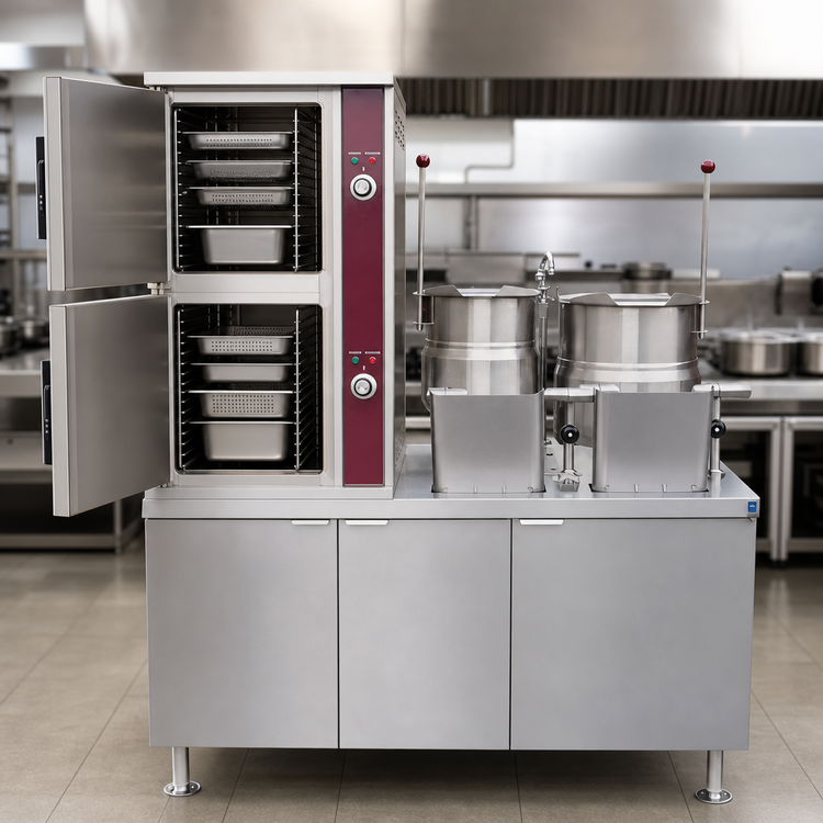 Product image #4 for Southbend Steam Two-Compartment Direct Steam Convection Steamer with (2) 6-Gallon Kettles