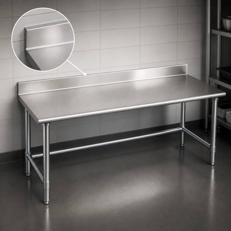 Product image #4 for Eagle Spec-Master 144-Inch x 36-Inch Stainless Steel Work Table with 4-1/2-Inch Backsplash and Tubular Base