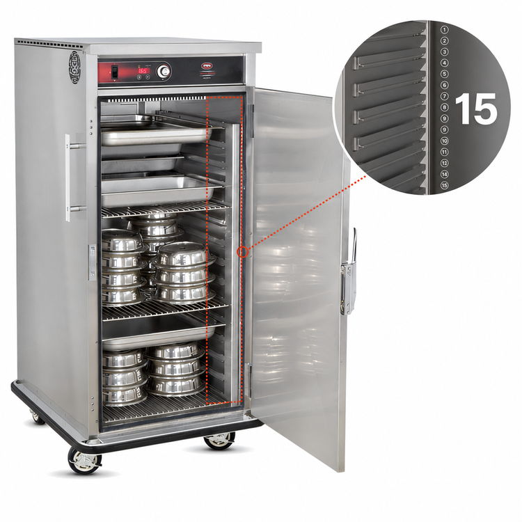 Product image #4 for FWE Ultra-Universal Mobile Heated Banquet Cabinet, Single Door, 60 Covered Plate Capacity