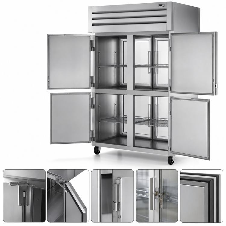 Product image #4 for True Spec Series Two-Section Pass-Thru Reach-In Refrigerator with Half Solid Front Doors and Glass Rear Doors