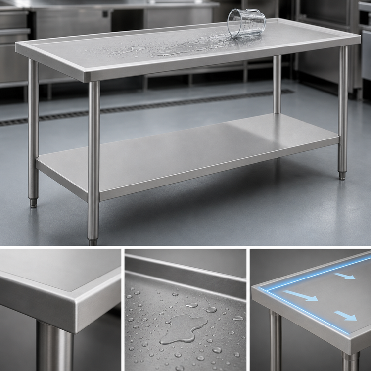 Product image #4 for Eagle Spec-Master Marine Series 84-Inch W x 24-Inch D Stainless Steel Work Table with Adjustable Undershelf