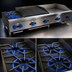 Thumbnail image #4 for Comstock-Castle FHP60-24-2LB 60-Inch Countertop Gas Griddle, Lava Rock Char-Broiler & Open Burner Combination