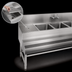 Thumbnail image #4 for Spec-Bar Three-Compartment Stainless Steel Underbar Sink Unit with Left Drainboard, 66-Inch Wide