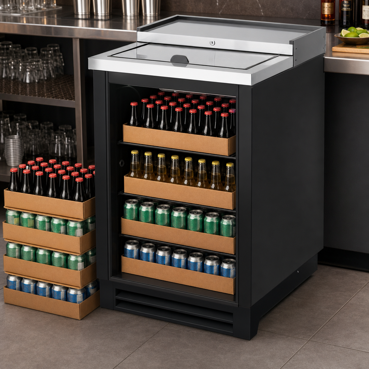 Product image #4 for True 24-Inch Flat Top Bottle Cooler with Stainless Steel Top and Black Exterior